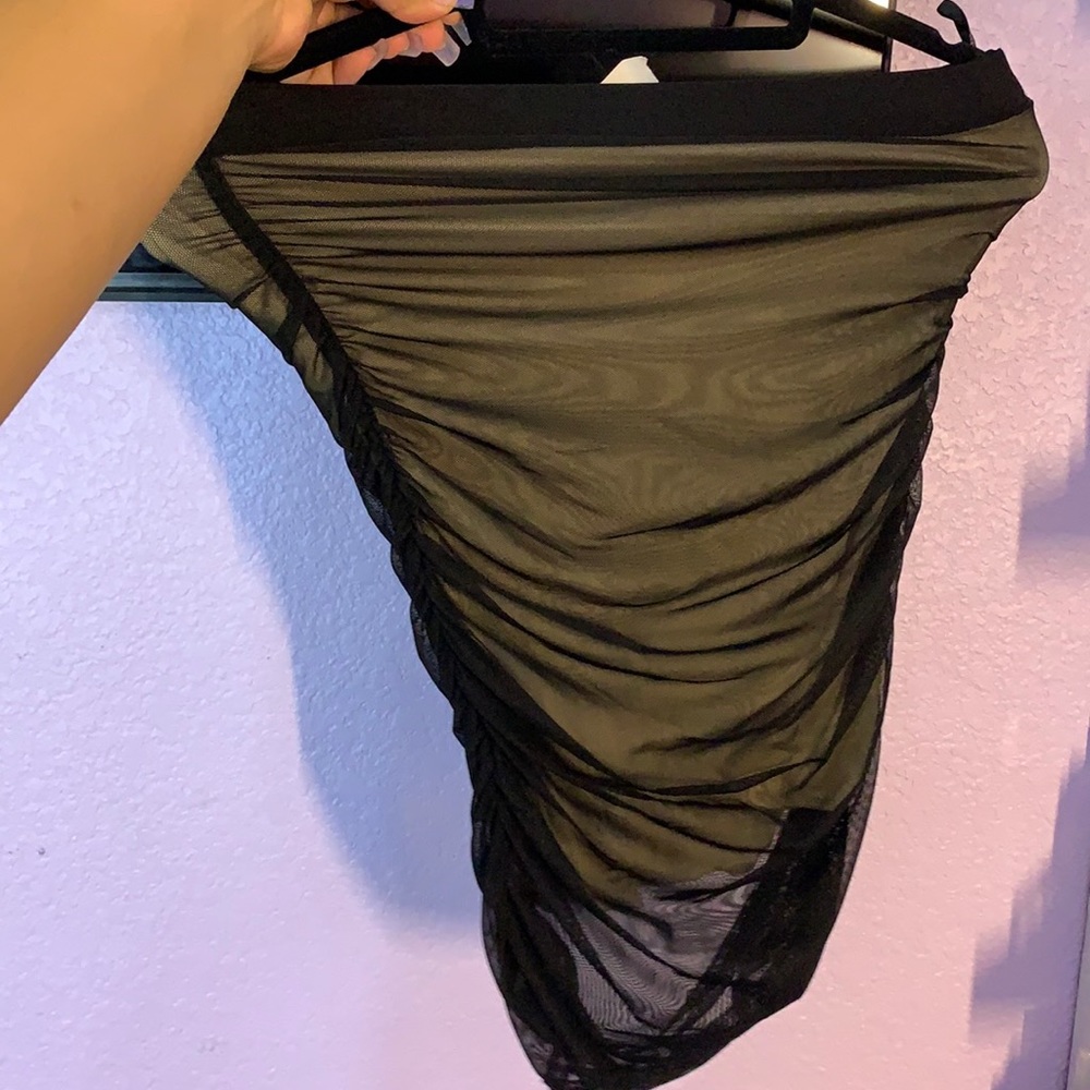 Nude mesh skirt